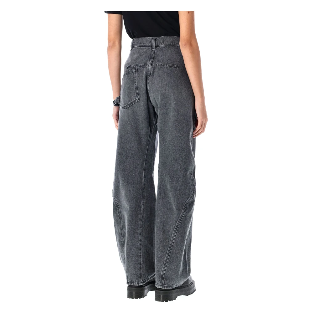 JW Anderson Grijze Twisted Workwear Denim Jeans Gray Dames