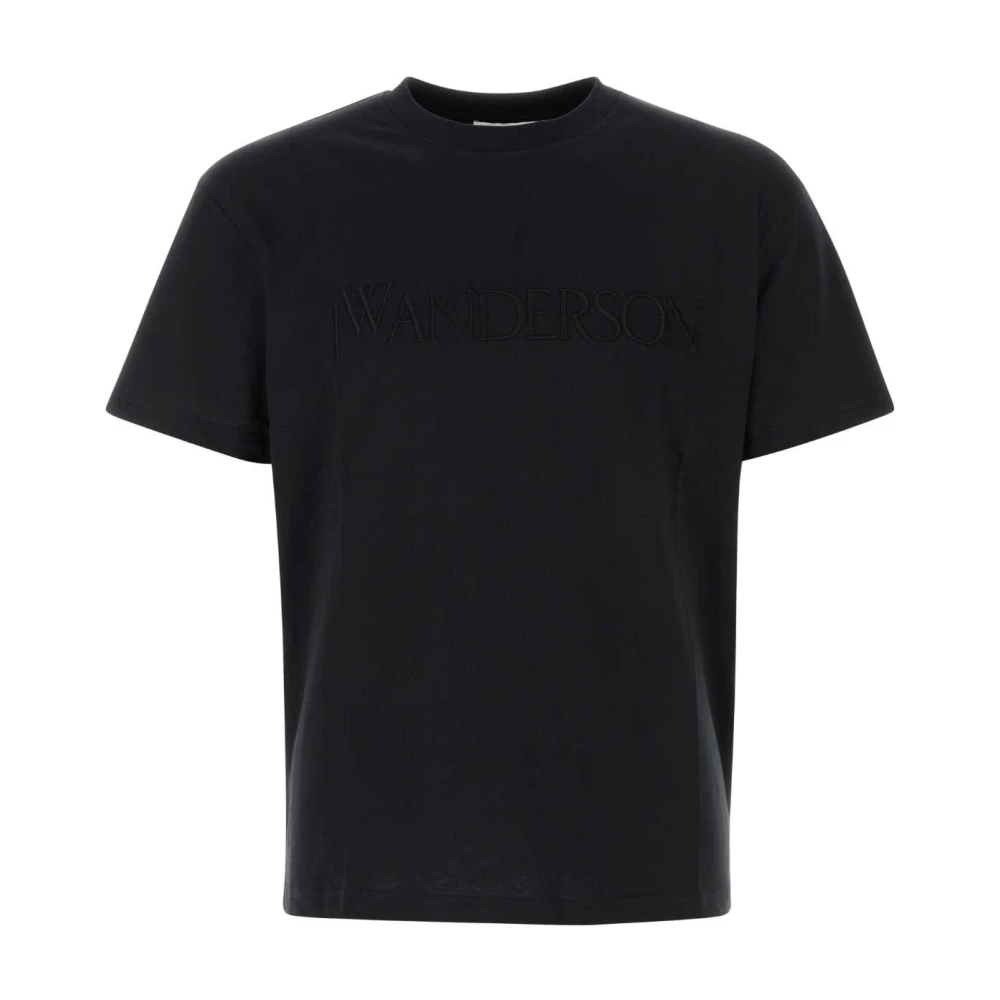 JW Anderson Zwarte katoenen T-shirt Black Heren