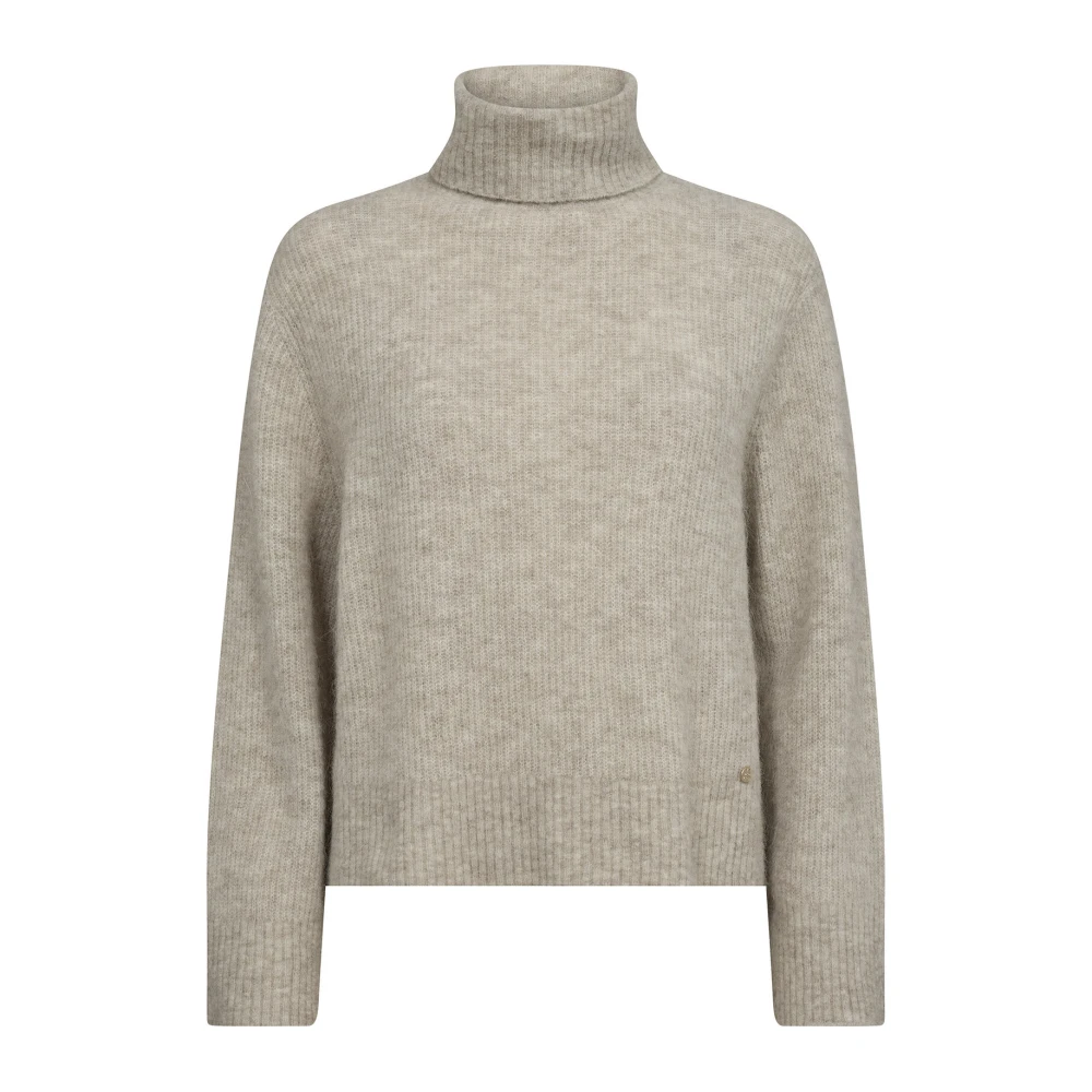 MOS MOSH Veergrijs Rollneck Gebreide Trui Gray Dames