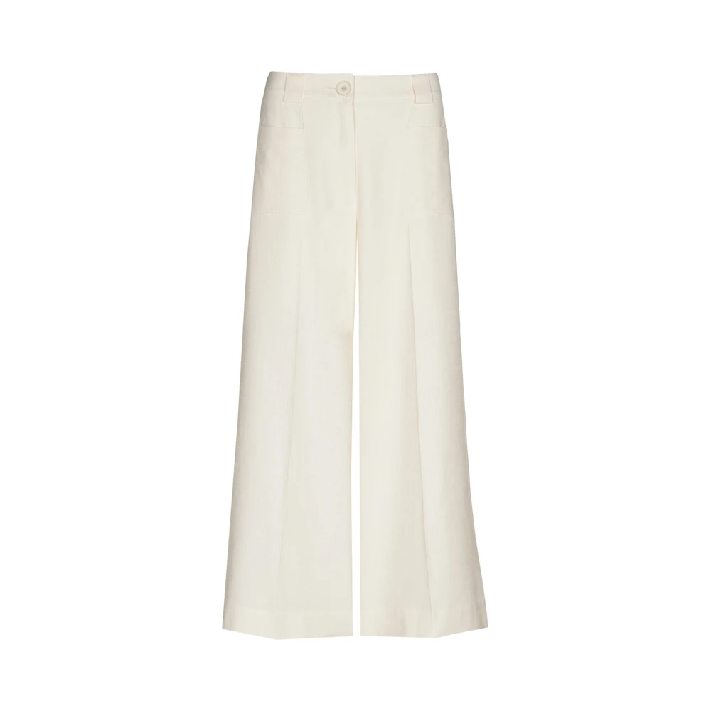 Marie Méro Ecru Loose Fit Wijde Broek Beige Dames