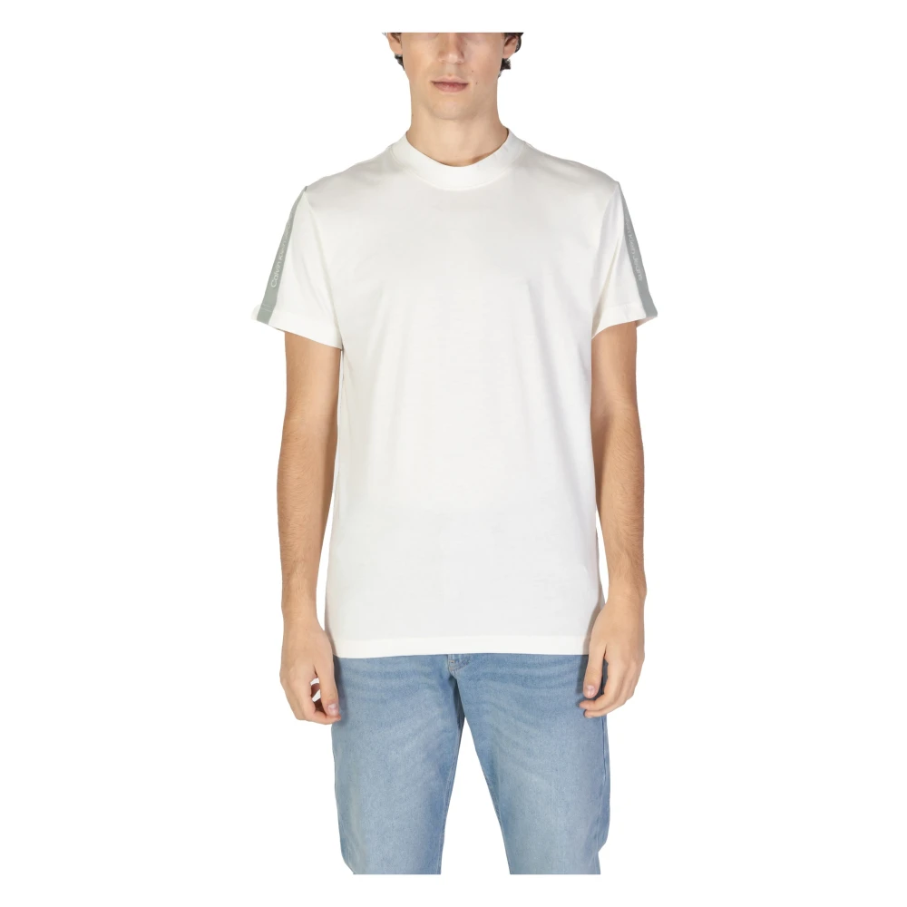 Calvin Klein Jeans Beige Katoenen T-shirt Korte Mouw White Heren