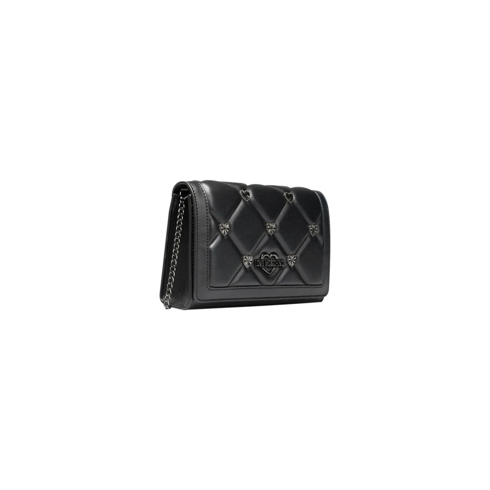 Love Moschino Schoudertas met Ketting en Logo Black Dames