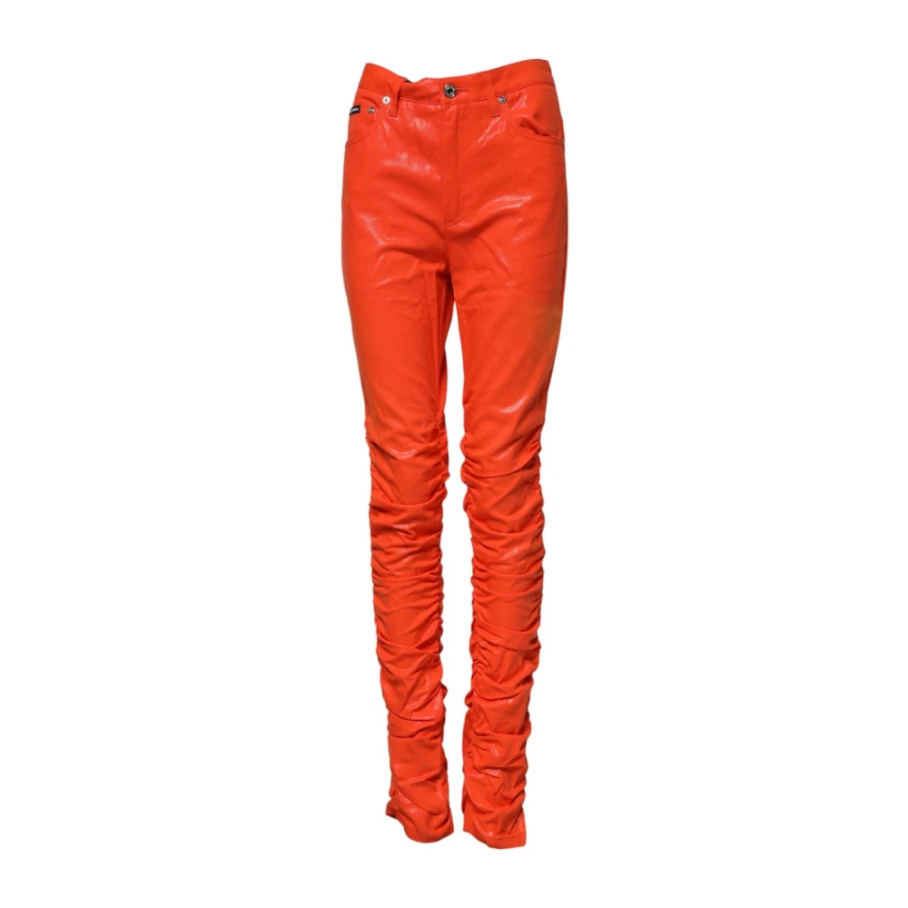 Dolce & Gabbana Donna Arancione - Jeans Denim Skinny Vita Vita - Trousers - S