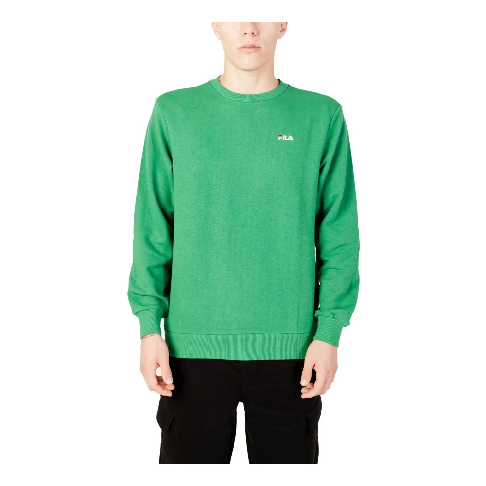 Grønn Sweatshirt med Lange Ermer for Menn