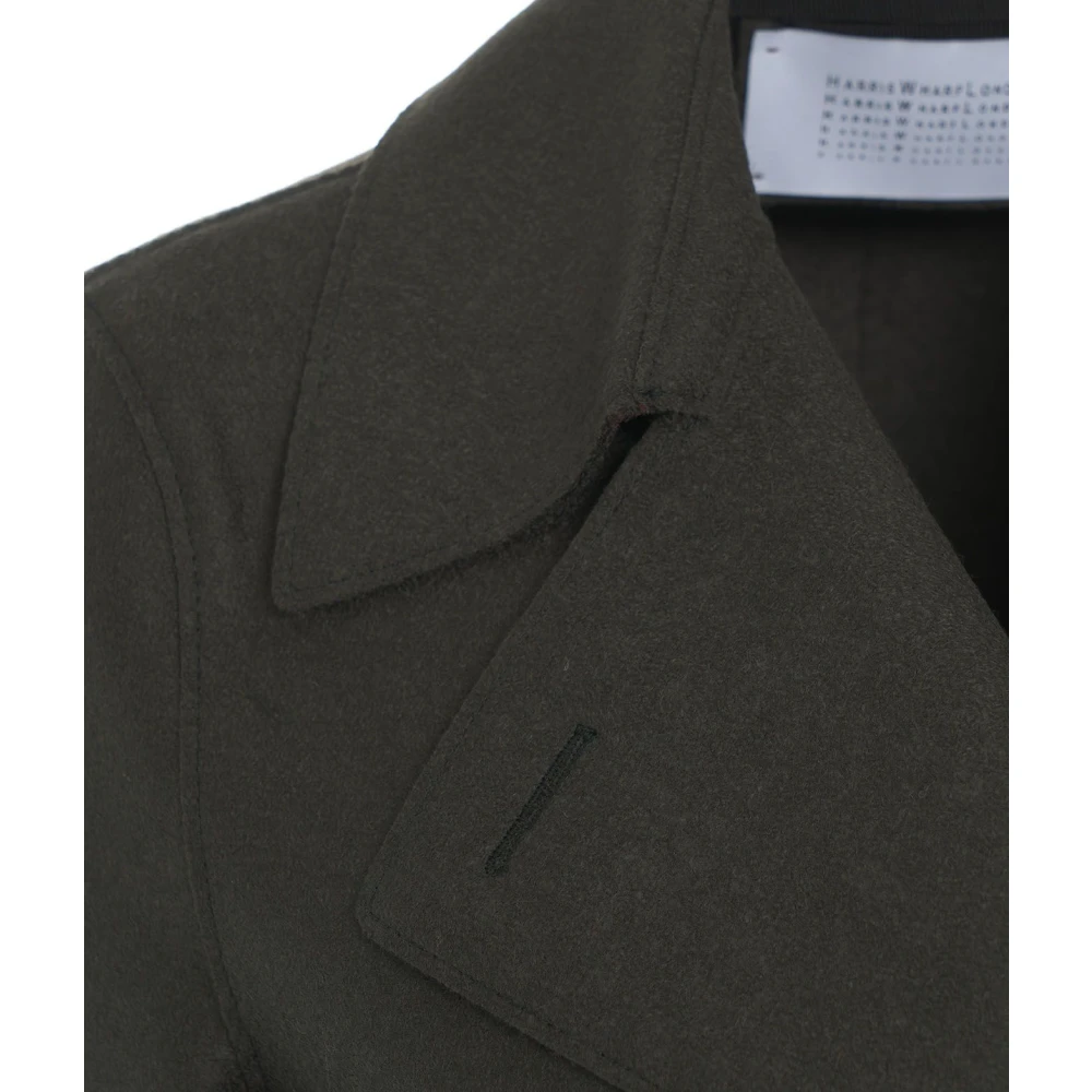 Harris Wharf London Groene Double-Breasted Wollen Jas Aw24 Green Dames