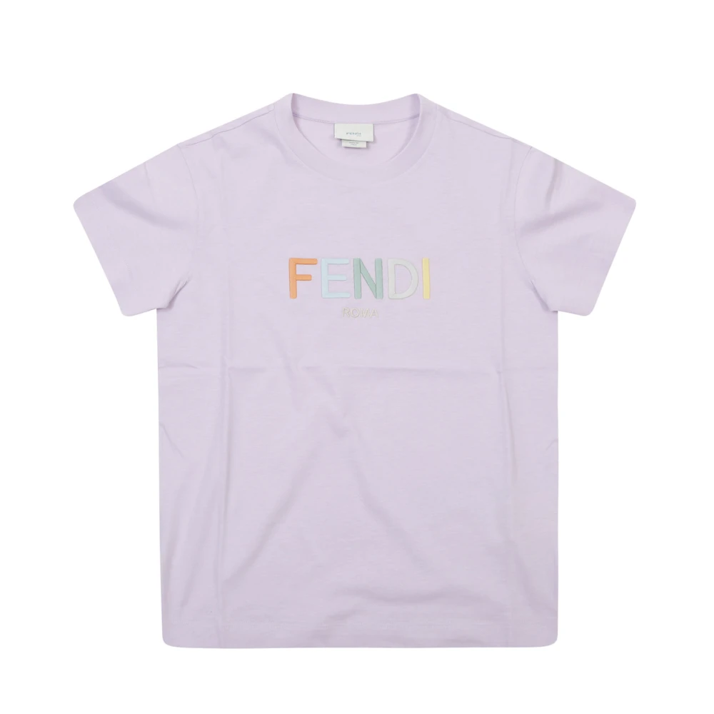 Fendi Boys Purple Kids Short Sleeve T-Shirts, 12 Y, T-Shirts And Polos