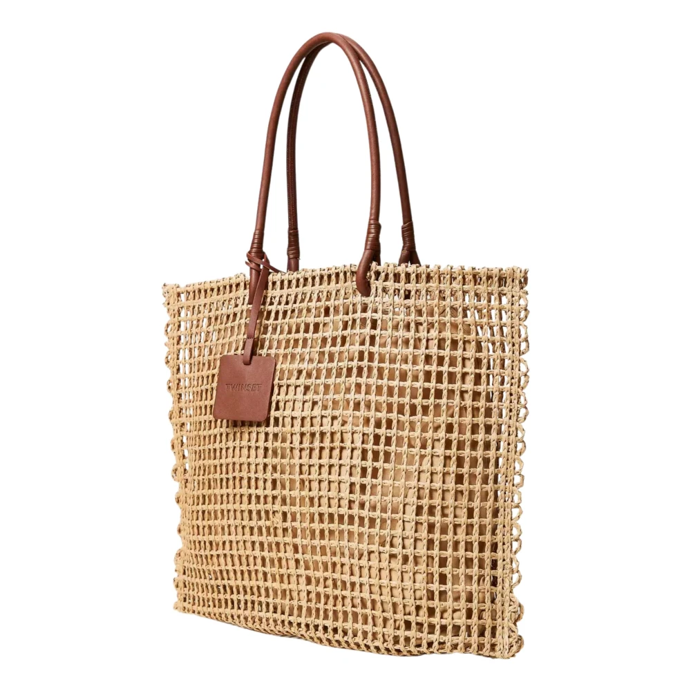 Twinset Stro Shopper Tas met Bedel Beige Dames