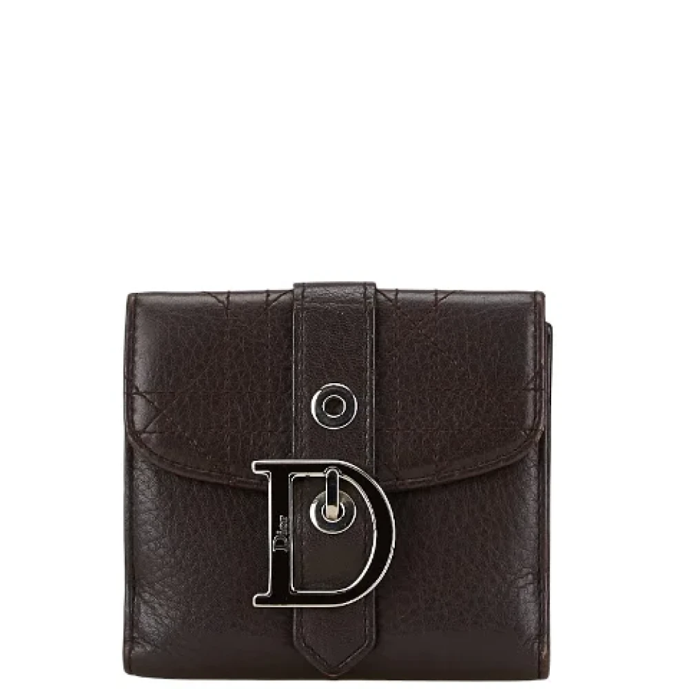 Dior Vintage Pre-owned Leather wallets Brown Dames