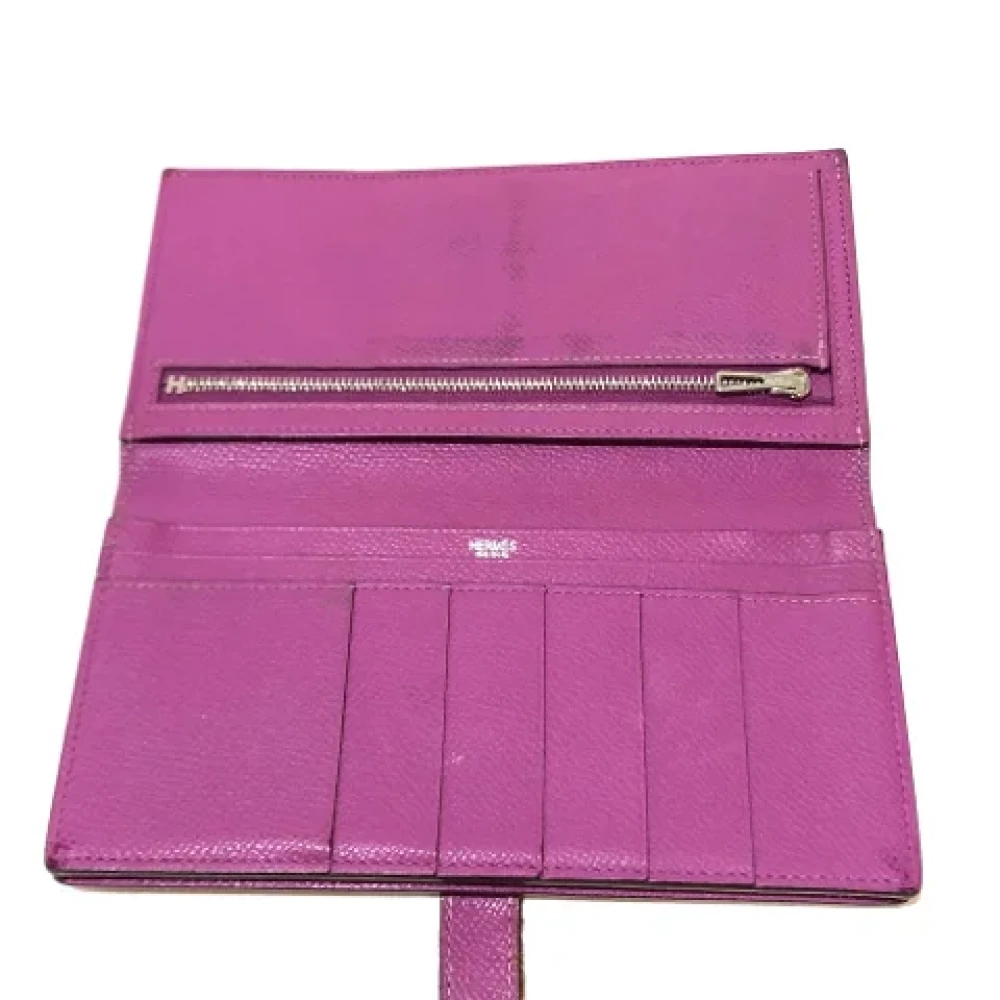 Hermès Vintage Pre-owned Leather wallets Purple Dames