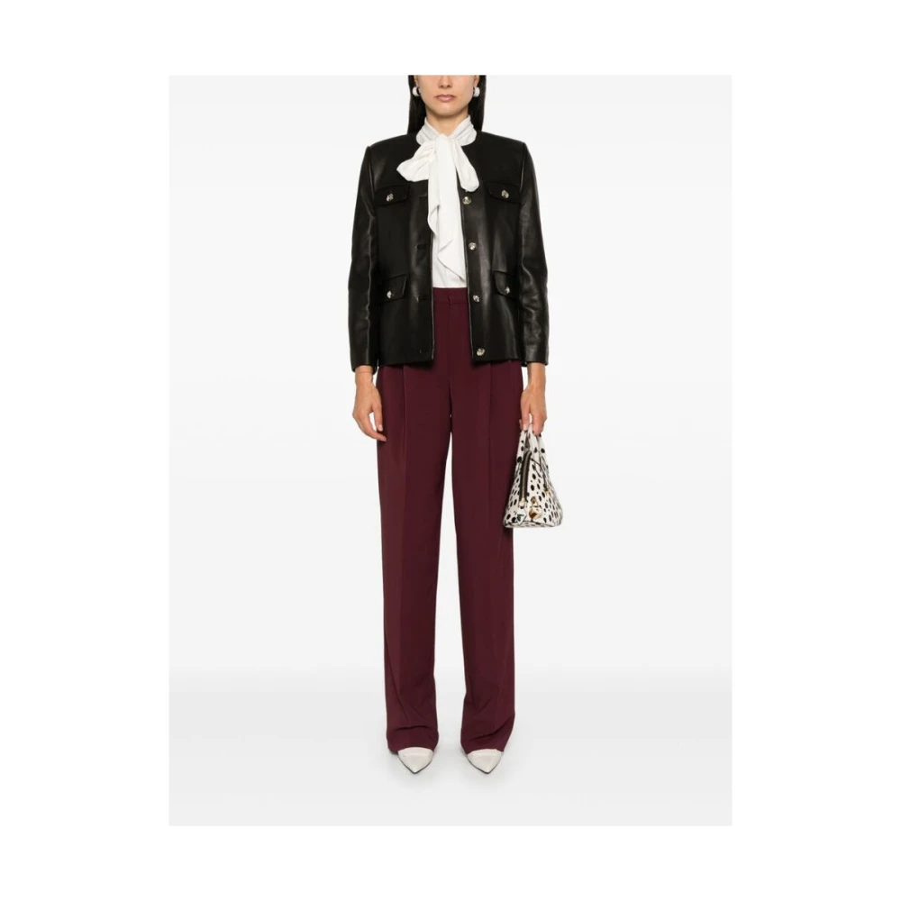 Anine Bing Zwart leren bovenkleding met gouden knopen Black Dames