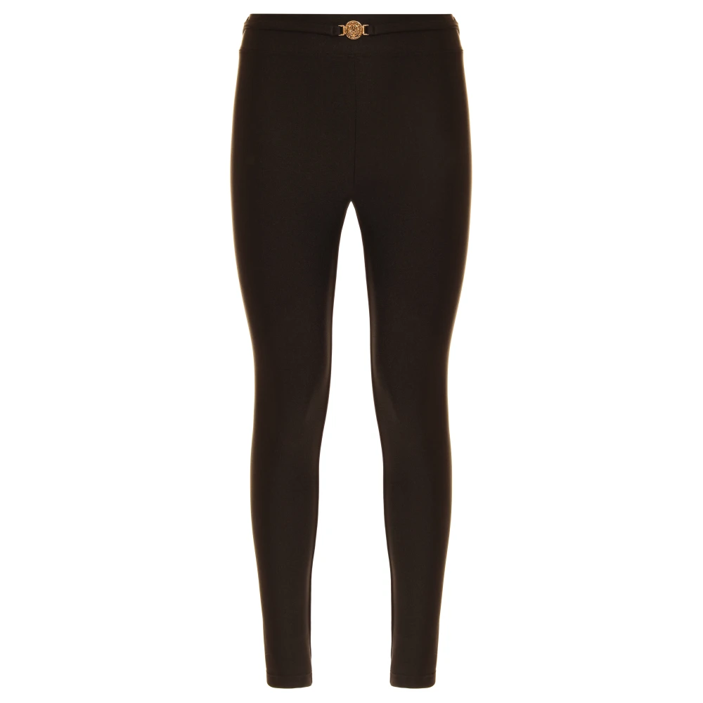 Just Cavalli Svarta Logo-Plaque Leggings Black, Dam