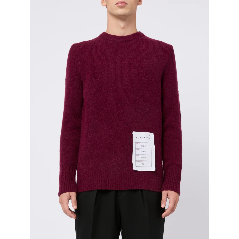 Amaránto Bordeaux Crewneck Sweater Aw24 Red Heren