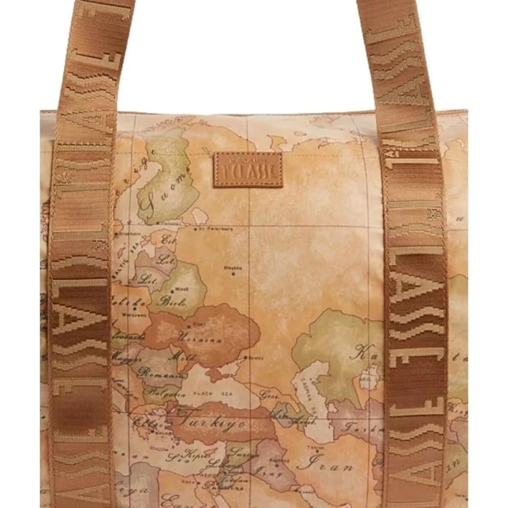 Alviero Martini 1a Classe Stijlvolle Geo Classic Reistas Beige Dames