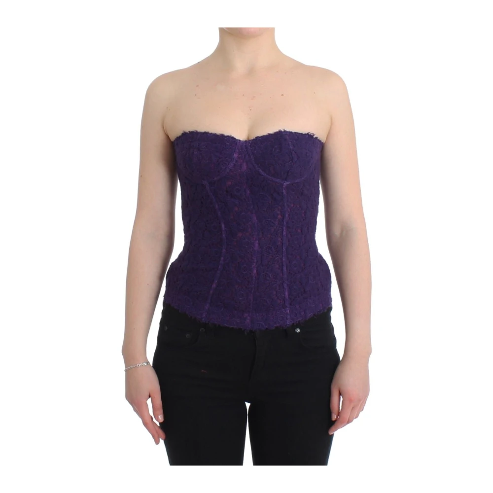 Ermanno Scervino Paarse Kant Bustier Korset Purple Dames