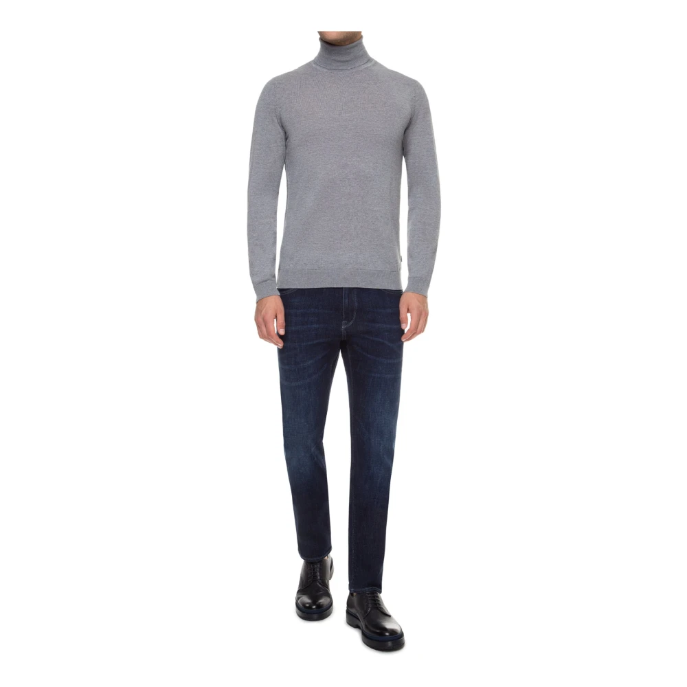 Hugo Boss Zilvergrijs Turtleneck Sweater Gray Heren
