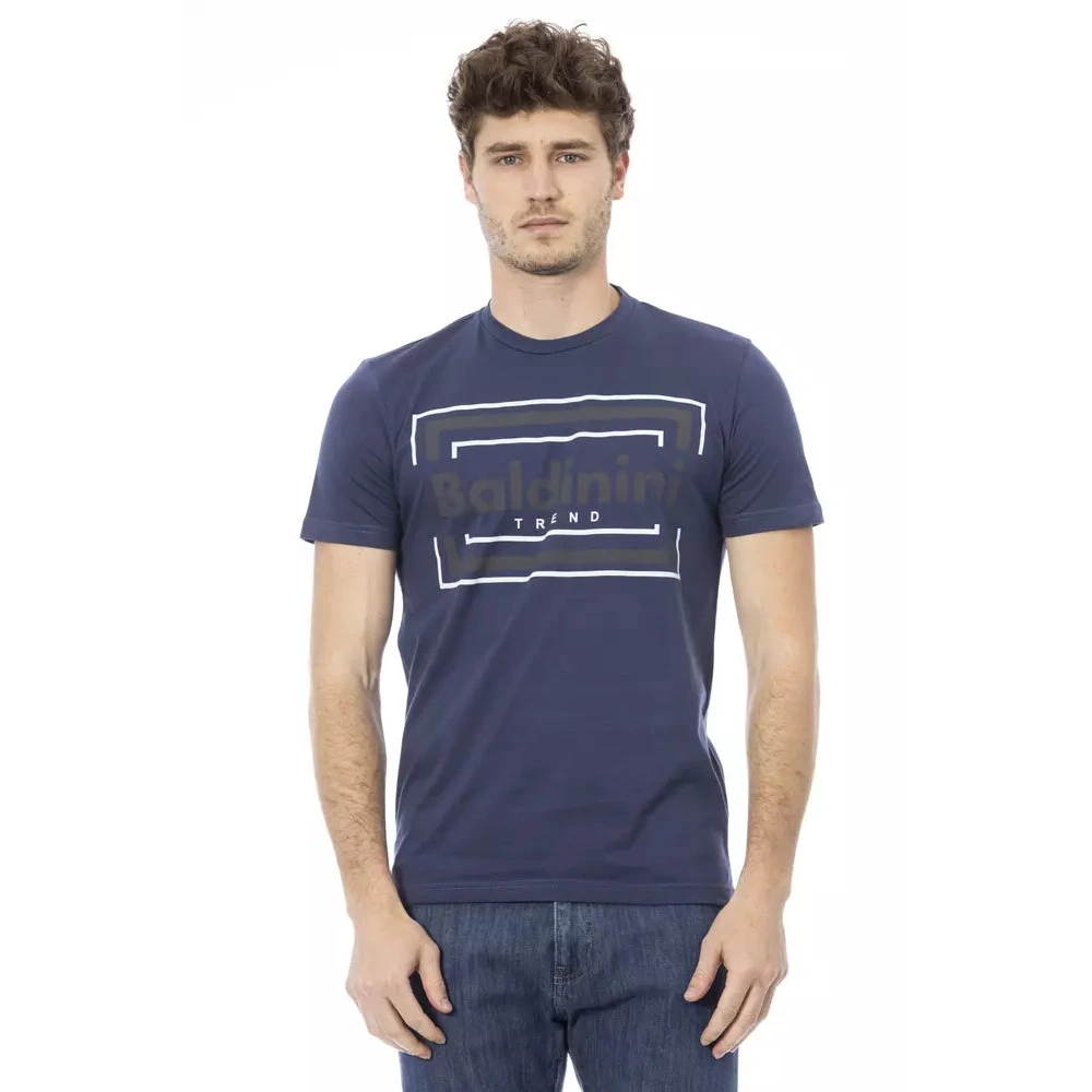 Baldinini Modern italiensk stil blå bomulls-T-shirt Blue, Herr