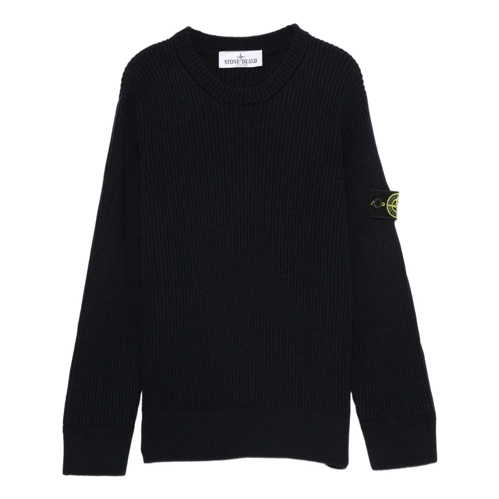 Stone Island Blue Kids Knitwear, Male, 8 Y, Crew Neck