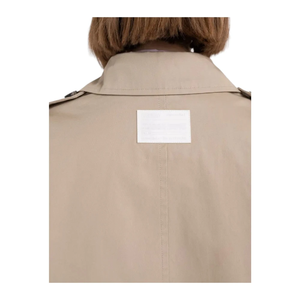 Replay Beige Waterdichte Katoenen Trenchcoat Beige Dames