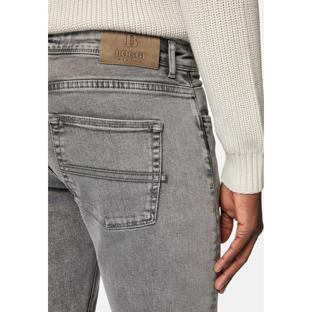 Boggi Milano Stretch Denim Jeans Gray Heren