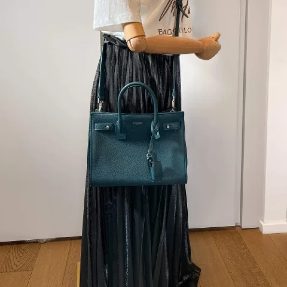 Yves Saint Laurent Vintage Pre-owned Leather handbags Green Dames