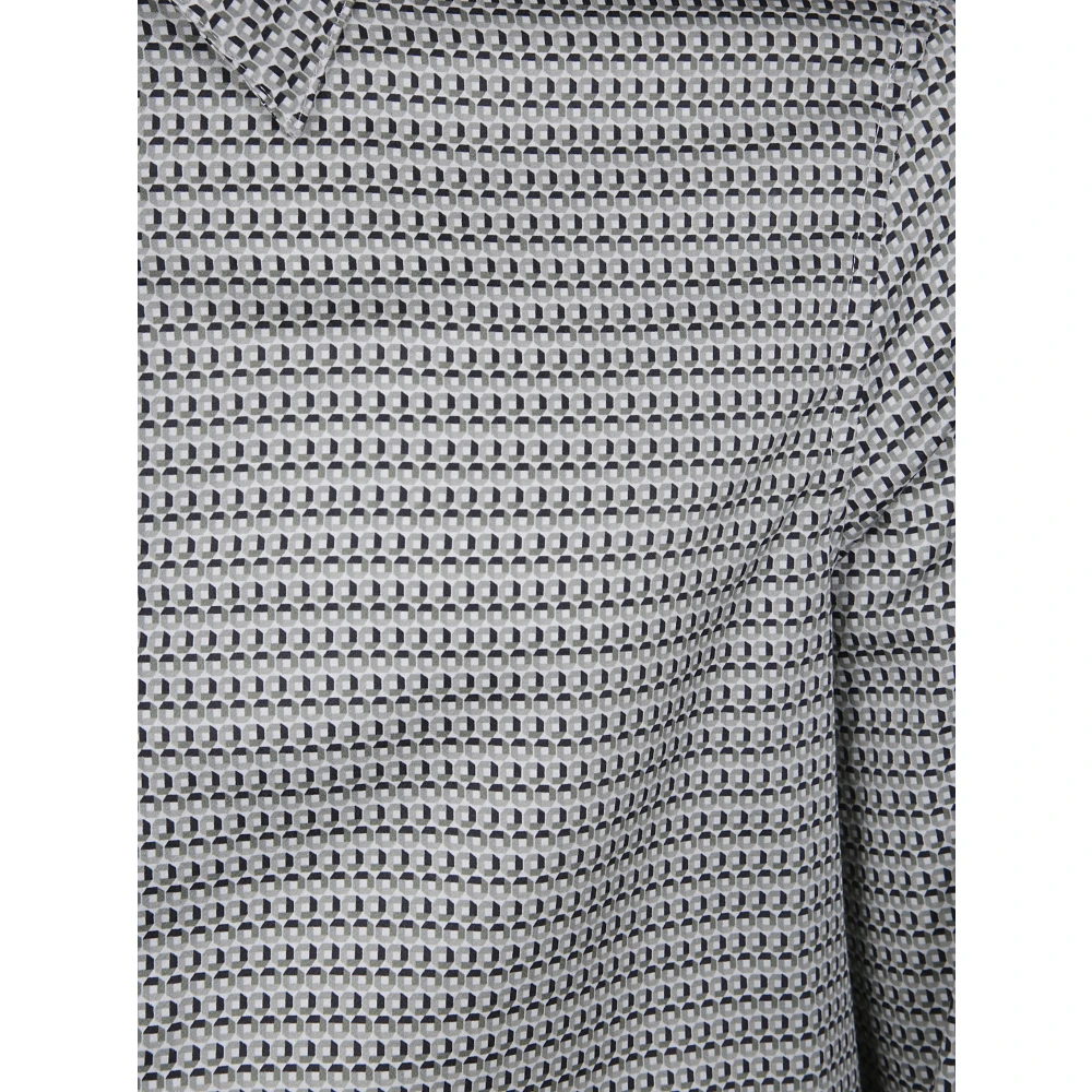 Emporio Armani Casual Katoenen Overhemd voor Mannen Gray Heren