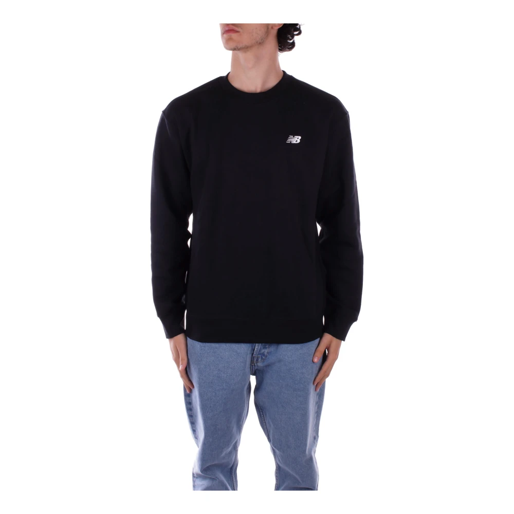 New Balance Zwart Logo Voorkant Sweater Black Heren