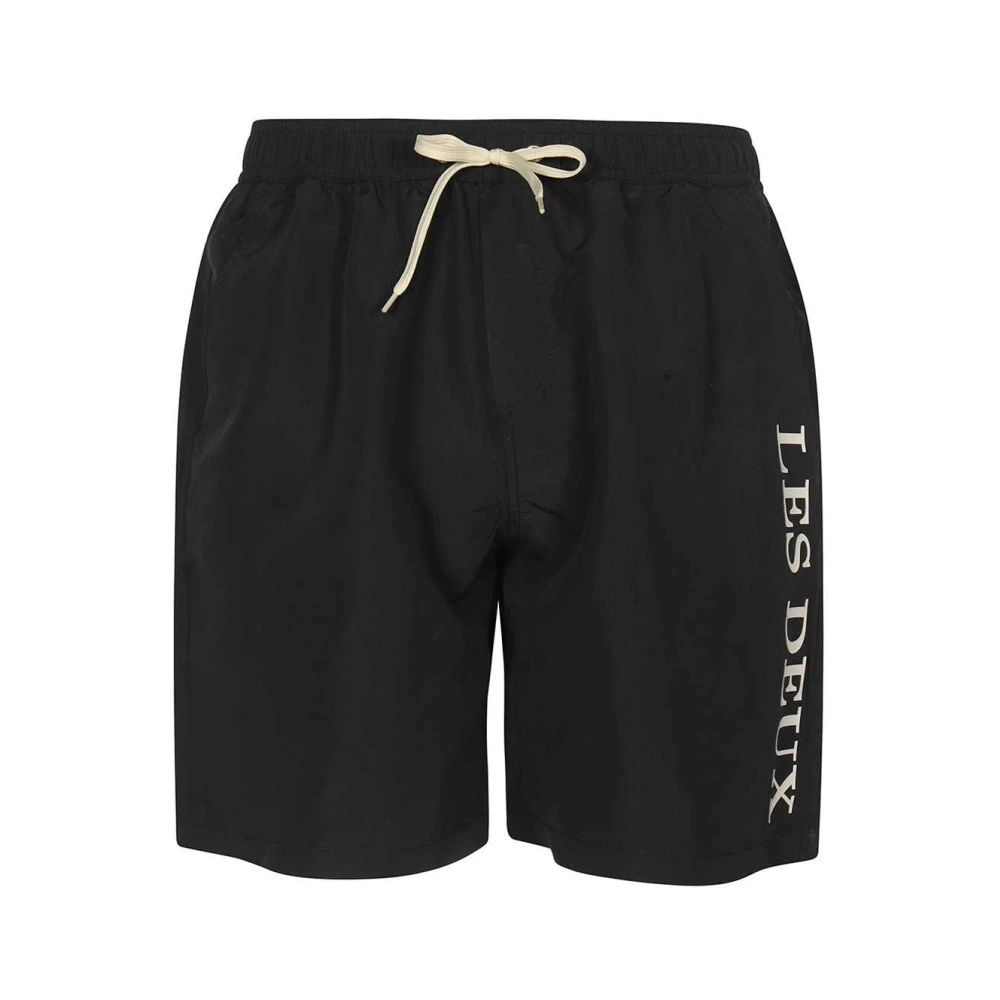 Les Deux Logo Print Zwembroek Black Heren
