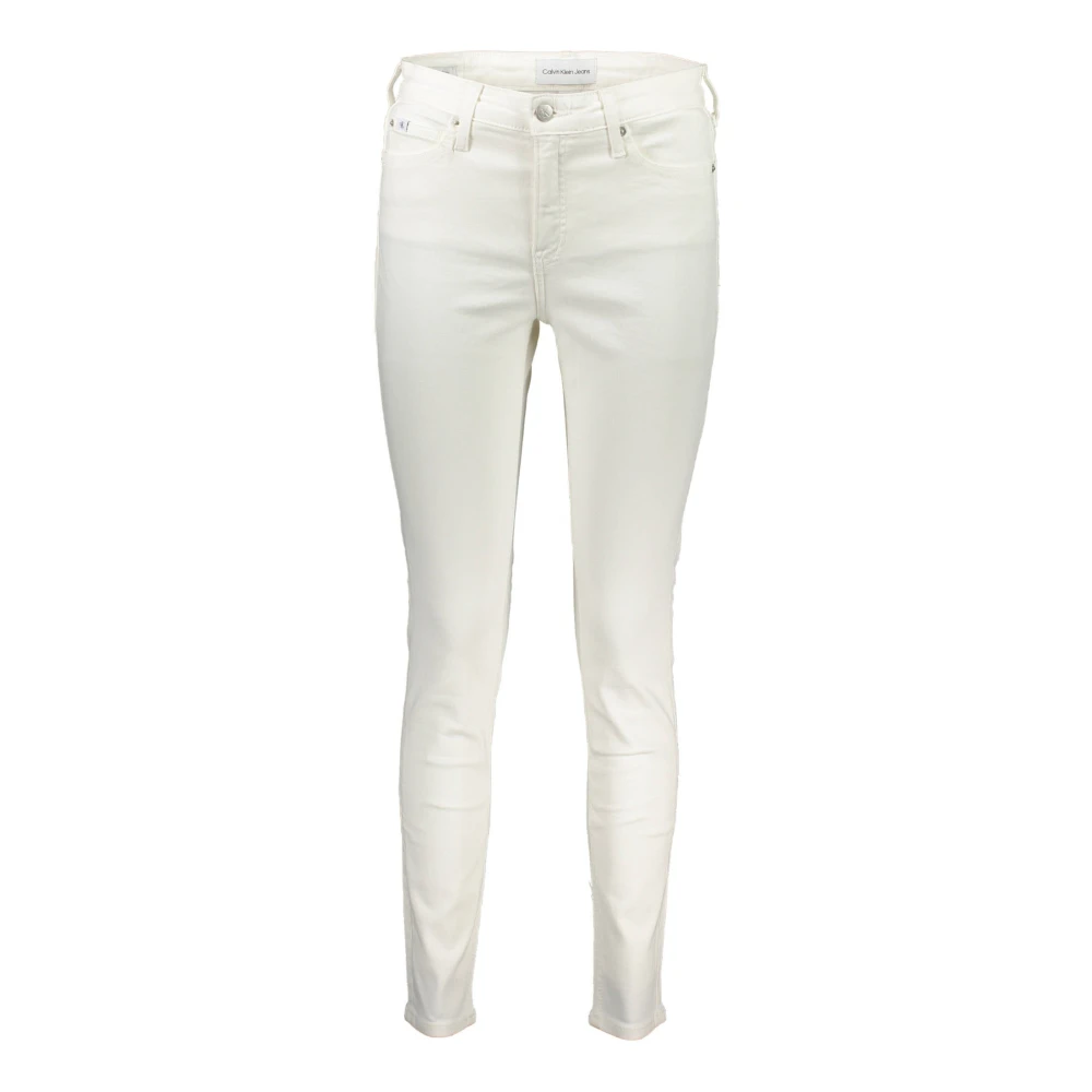 Calvin Klein Women's White Skinny Fit Jeans, W27, Skinny Denim Jeans With Logo