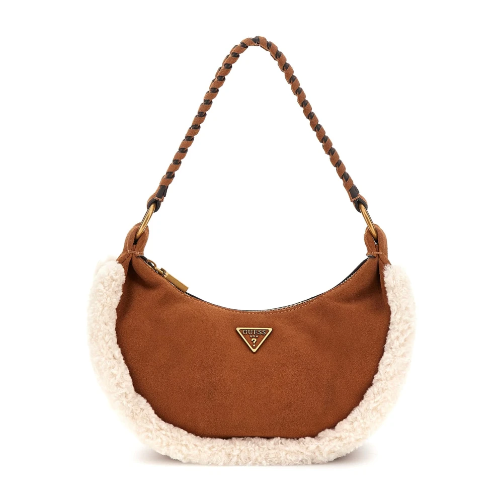Guess Women's Brown Shoulder Bags, One Size, Amita Hobo Cognac Leather Handbag