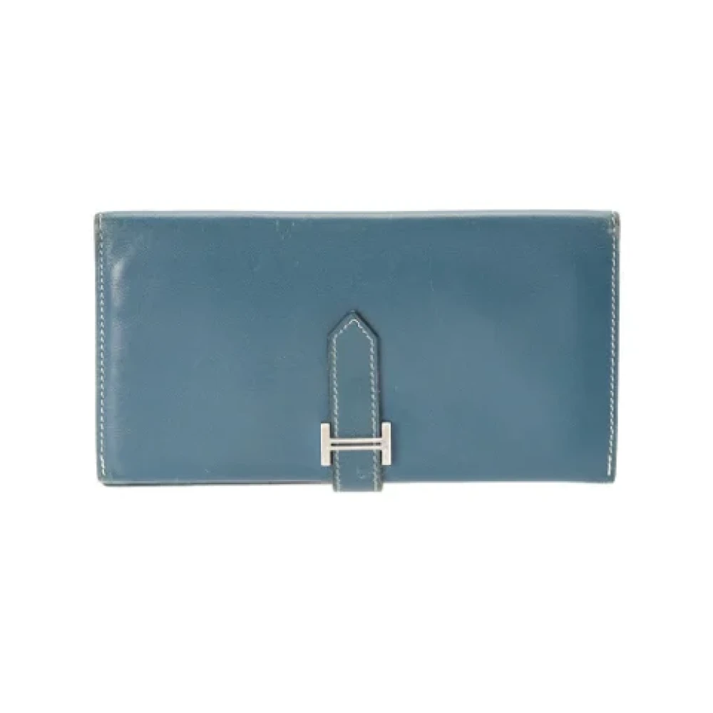 Hermès Vintage Pre-owned Leather wallets Blue Dames