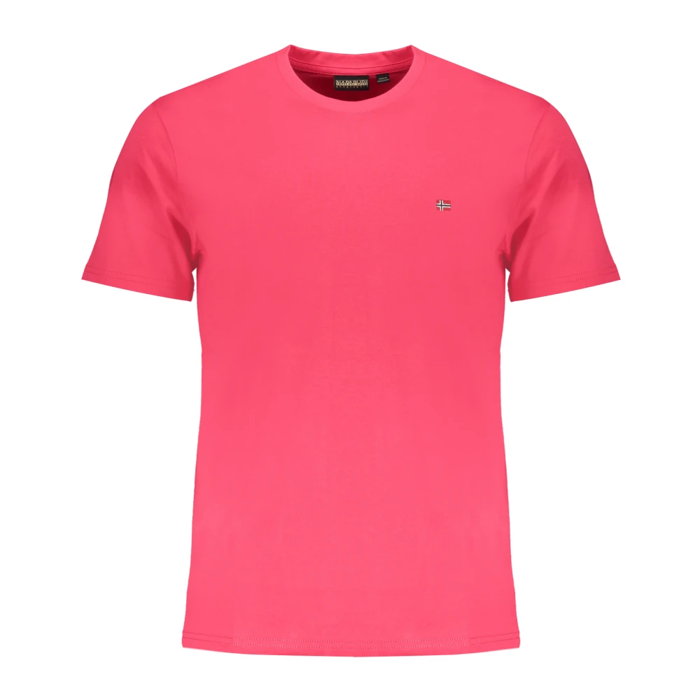 Napapijri Men's Pink T-Shirts, M, Short Sleeve T-Shirt