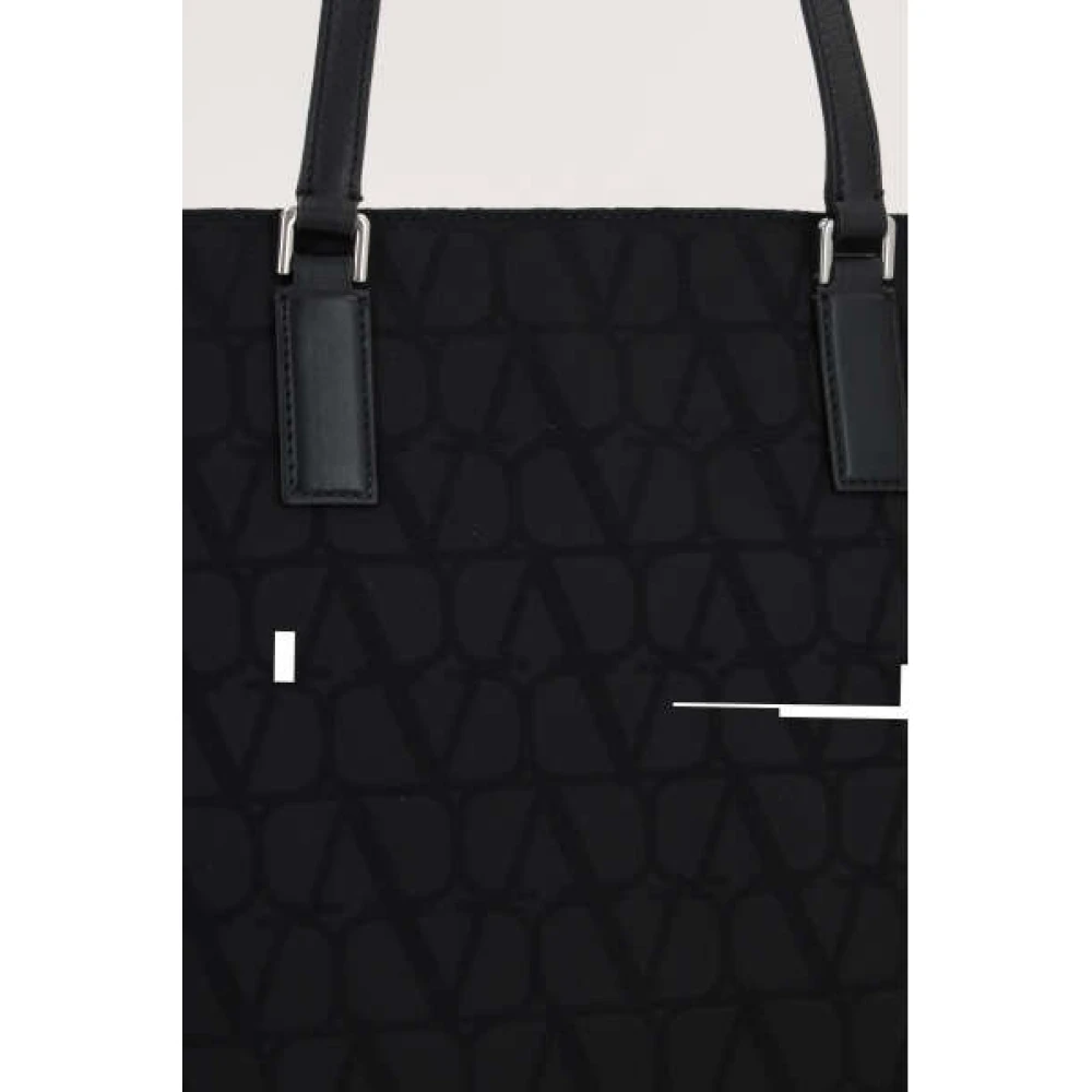 Valentino Garavani Zwarte Iconographe Tote Tas met Zilveren Hardware Black Heren