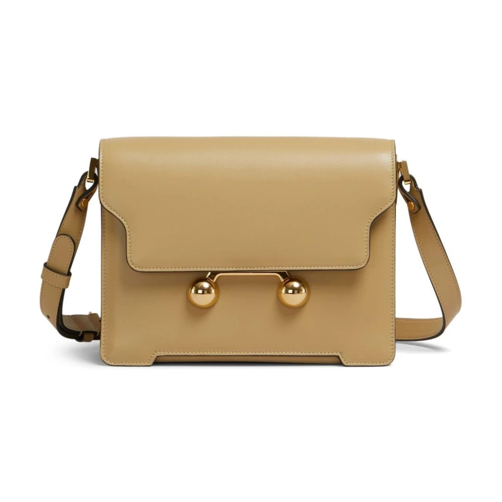 Marni Vrouw Beige Tassen Dames, One Size, Leer, Trunkaroo Medium Schoudertas