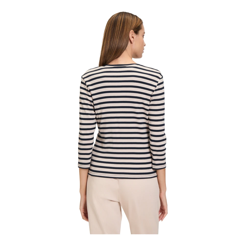 Betty Barclay Gestreepte jas met ribstructuur Beige Dames