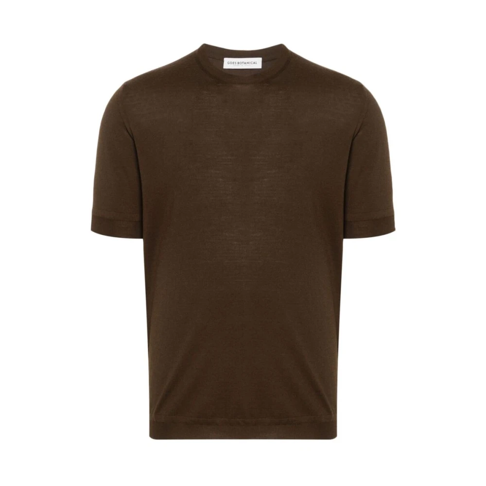 Goes Botanical Botanische Bruine Wol T-shirt Brown Heren