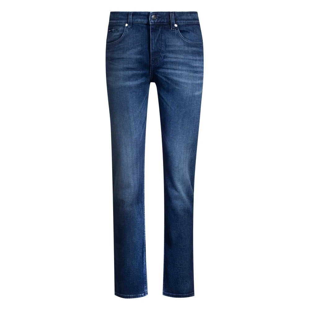 Hugo Boss Stretch slim fit jeans met logo Blue Heren