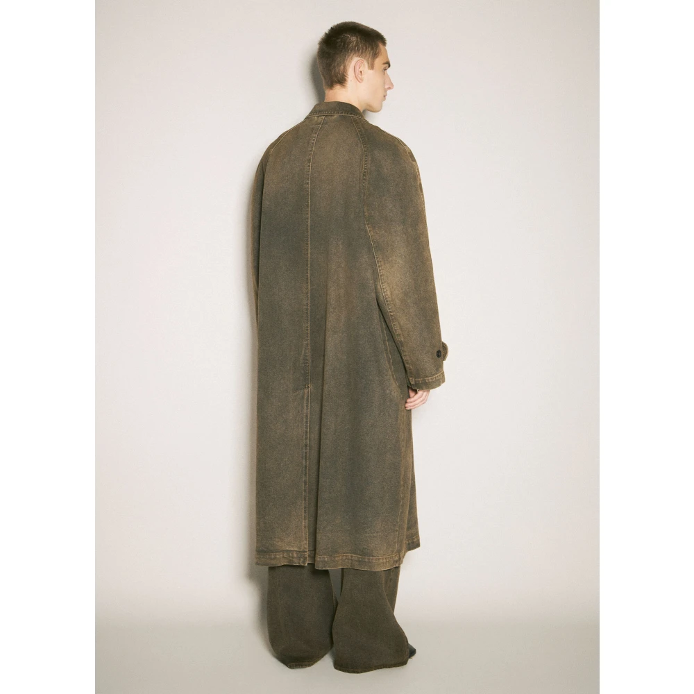 MM6 Maison Margiela Kleur Behandelde Denim Trenchcoat Multicolor Heren