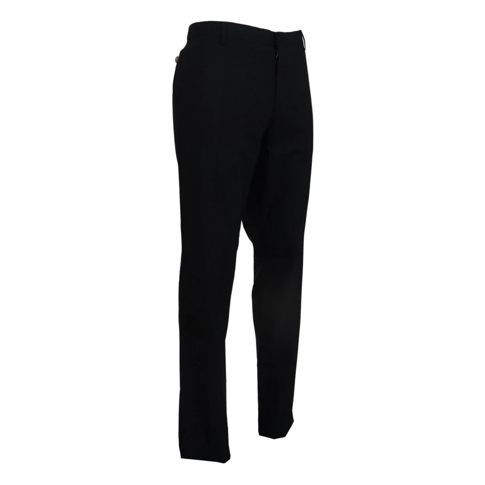 Dolce & Gabbana Elegante Slim Fit Wollen Broek Black Heren
