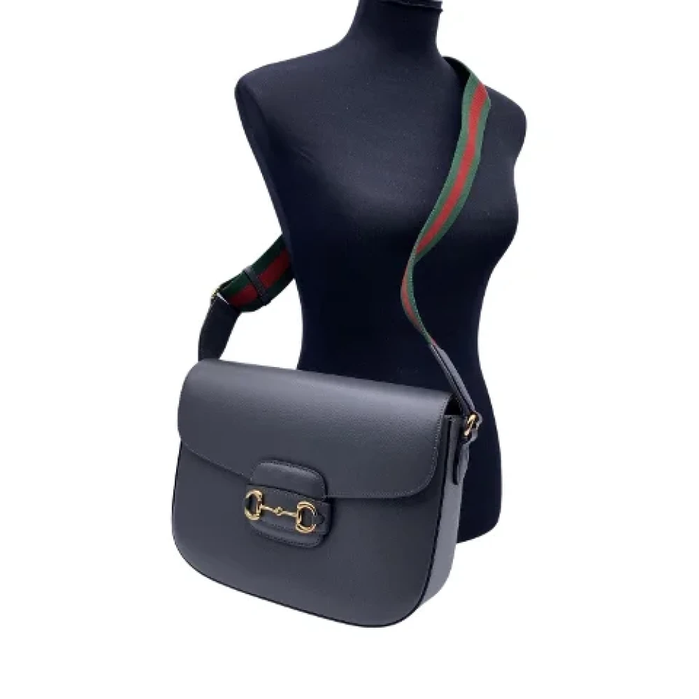 Gucci Vintage Pre-owned Leather gucci-bags Gray Dames