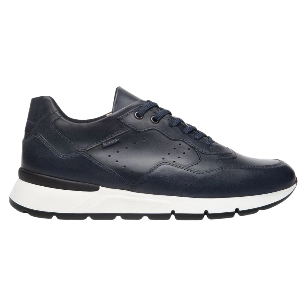 Nerogiardini Delavato Leren Sneakers Heren Schoenen Blauw
