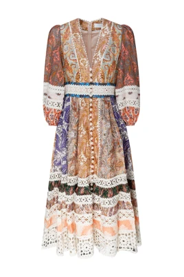 Linen Devi Printed Midi Dress