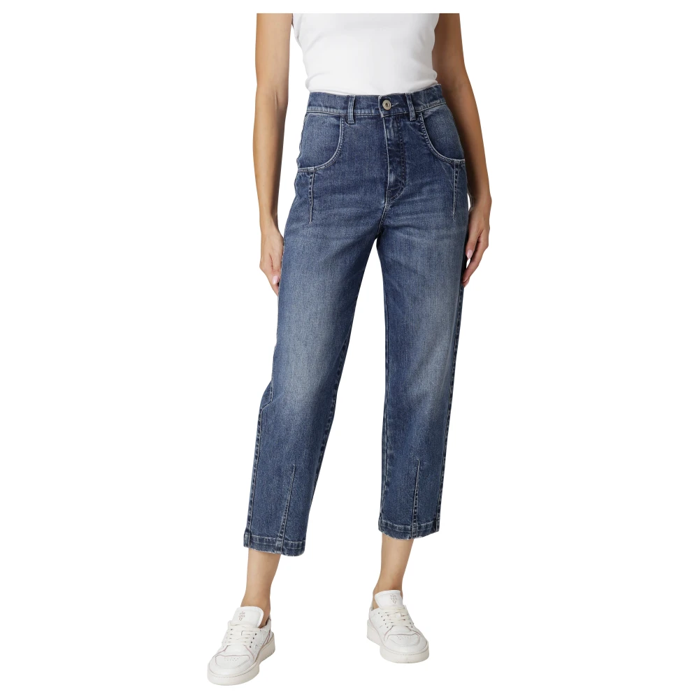 Eleventy Stretch katoenen denim broek Blue Dames