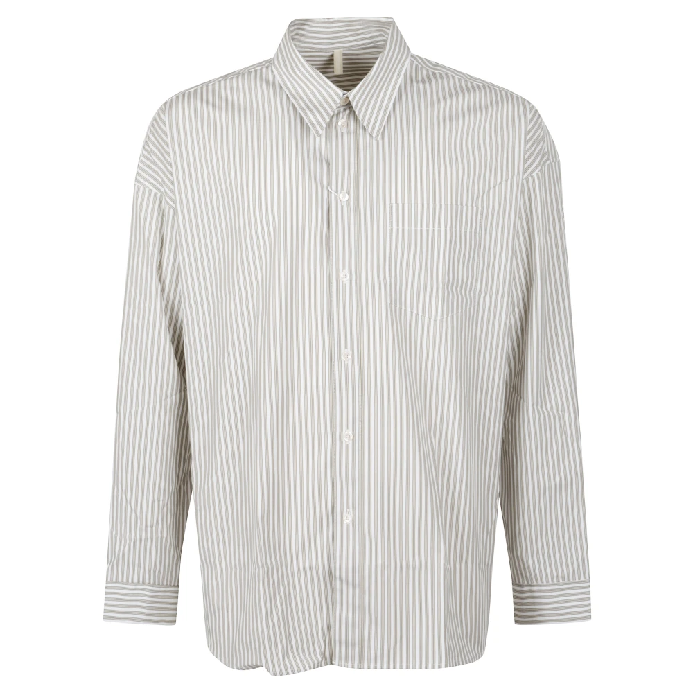 Sunflower Men's White Casual Shirts, Xl, Striped Cotton Shirt