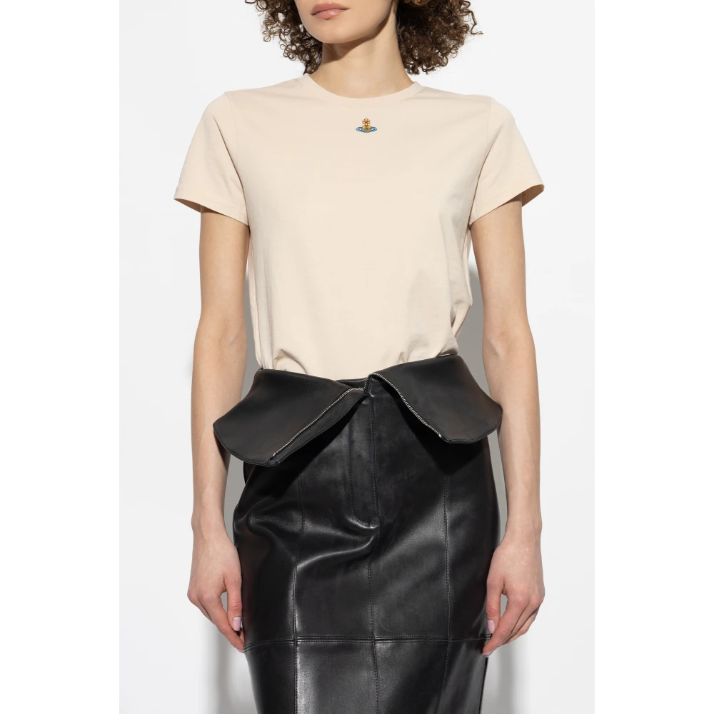 Vivienne Westwood T-shirt met logo Beige Dames