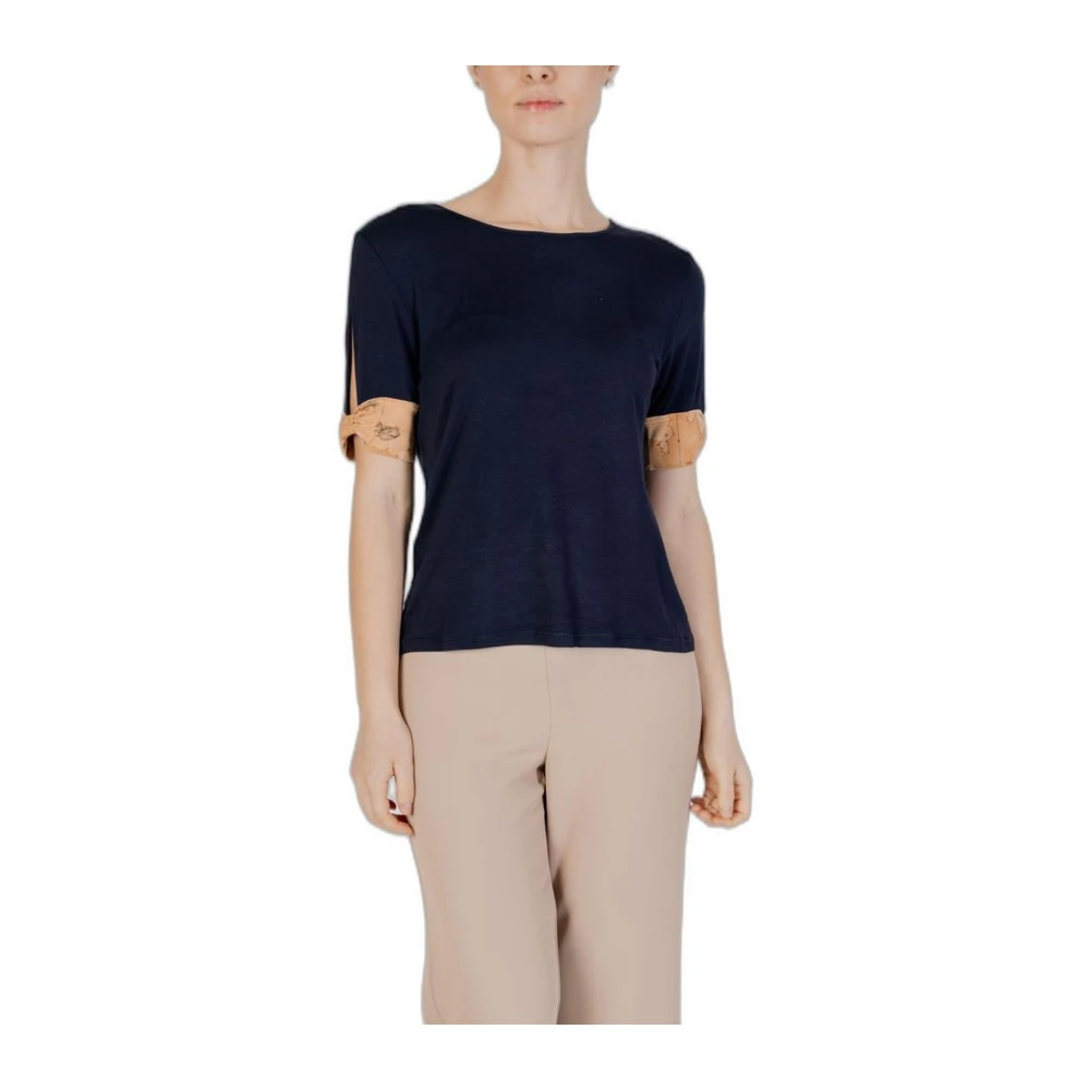 Alviero Martini 1a Classe Blauwe Viscose Top & T-Shirt Collectie Blue Dames