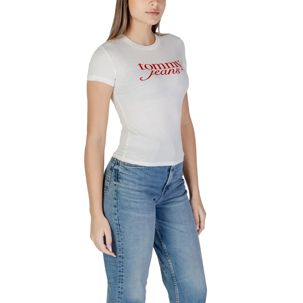 Tommy Jeans Witte Katoenen Geregenereerde Tops & T-Shirt White Dames