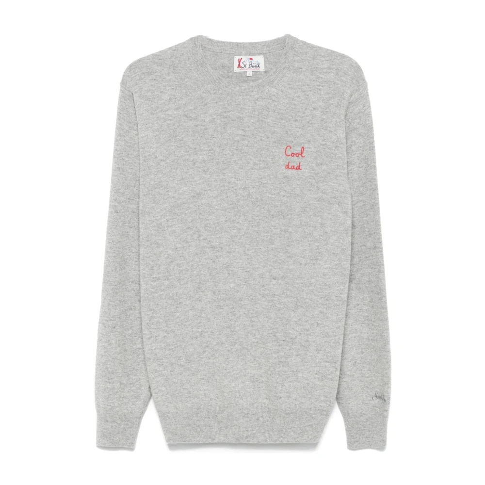 MC2 Saint Barth Grijze Gebreide Trui met Logo Gray Heren