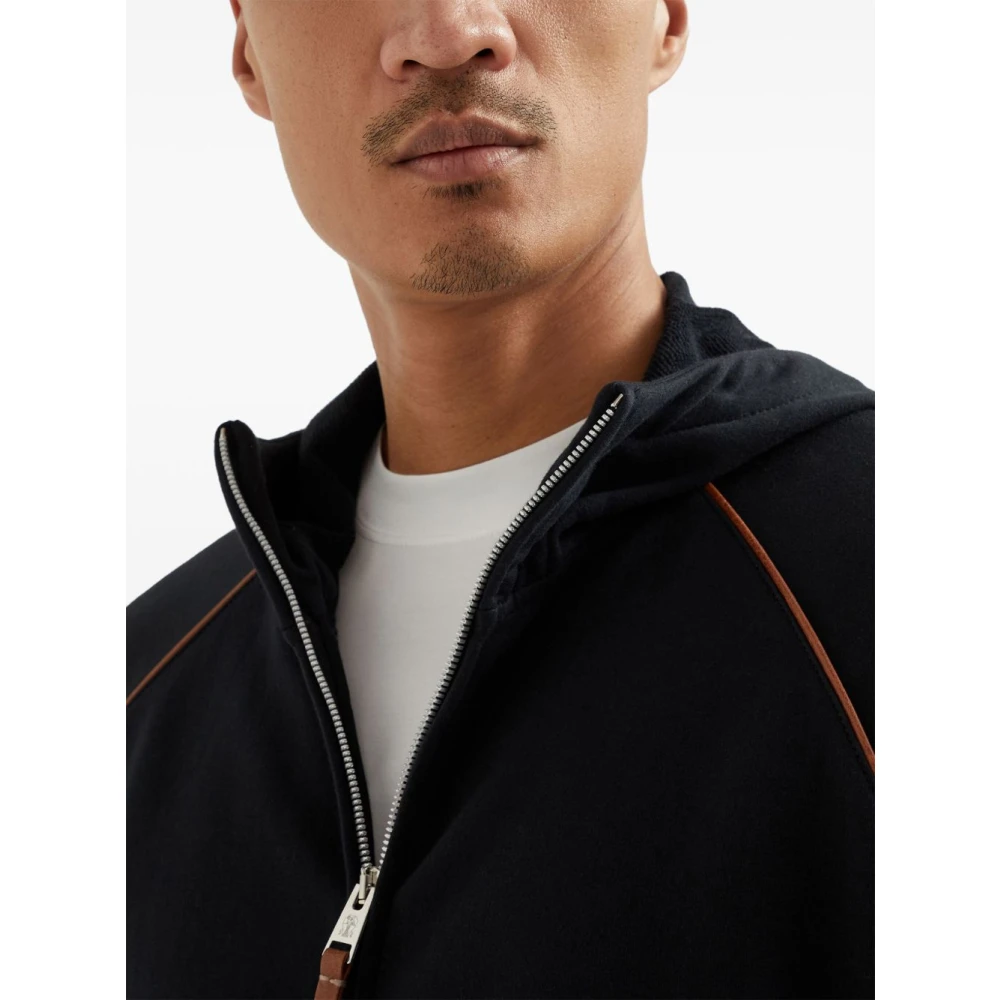 BRUNELLO CUCINELLI Zwarte Truien voor Mannen Black Heren