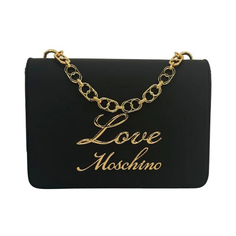 Love Moschino Modieuze Handtas met Hartdecoratie Black Dames
