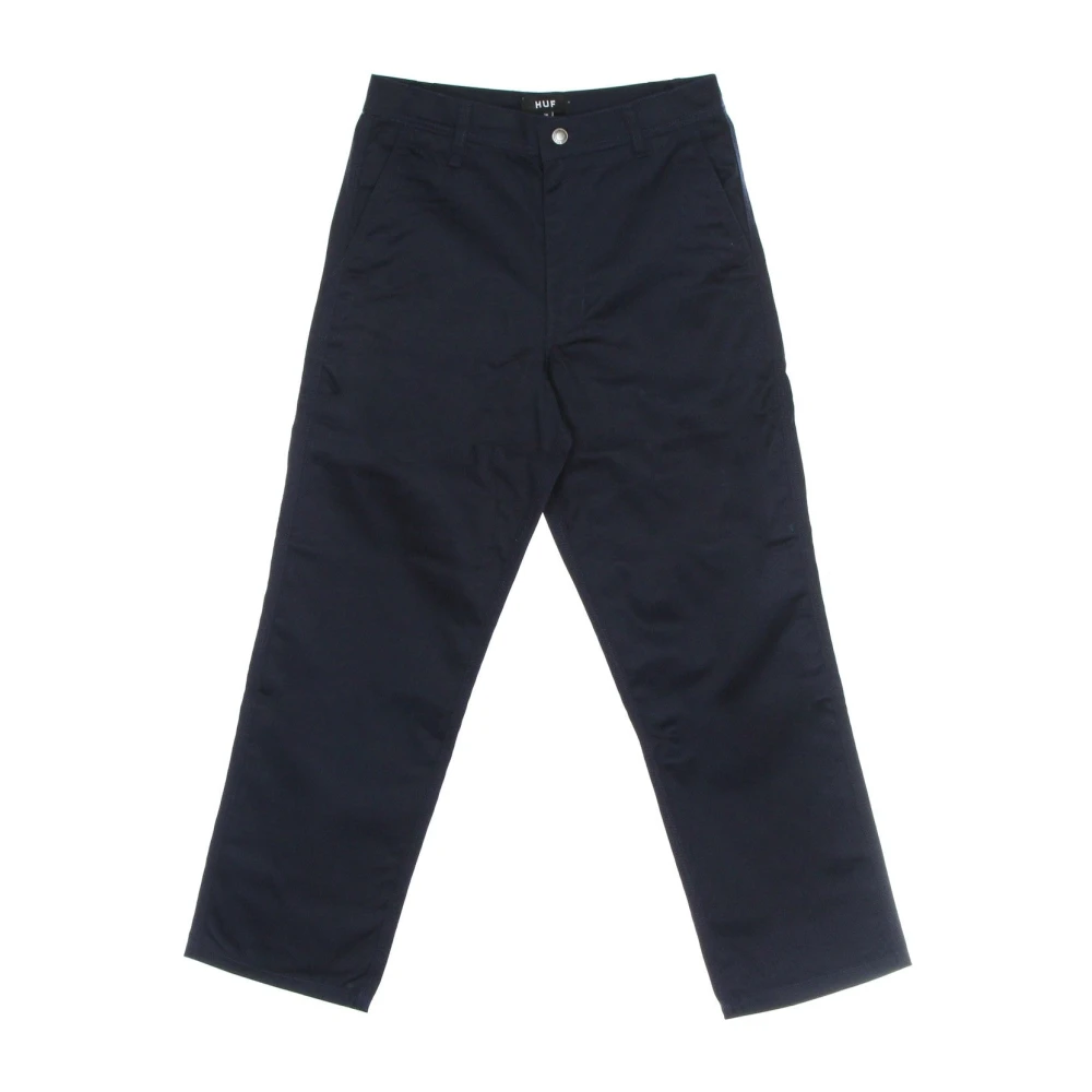 HUF Navy Blauwe Katoenen Twill Broek Blue Heren